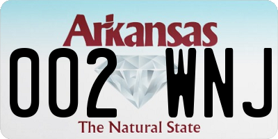 AR license plate 002WNJ