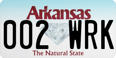 AR license plate 002WRK
