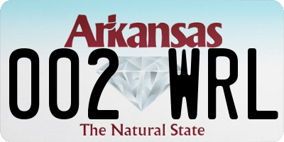 AR license plate 002WRL
