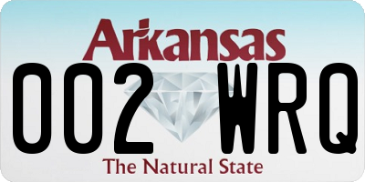AR license plate 002WRQ