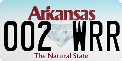 AR license plate 002WRR