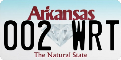 AR license plate 002WRT