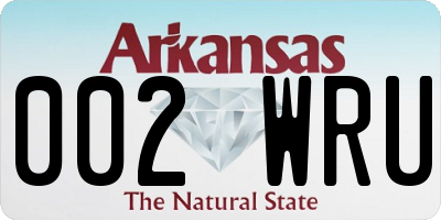 AR license plate 002WRU