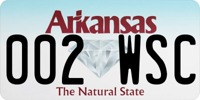 AR license plate 002WSC