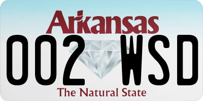 AR license plate 002WSD