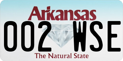AR license plate 002WSE