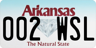 AR license plate 002WSL
