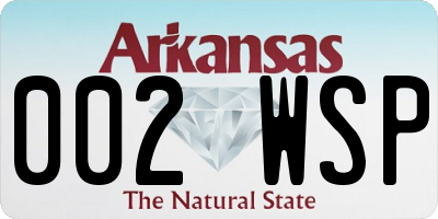 AR license plate 002WSP
