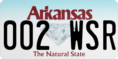AR license plate 002WSR