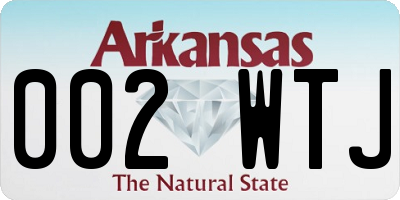 AR license plate 002WTJ