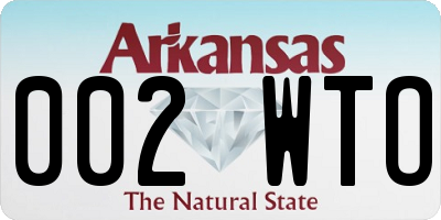 AR license plate 002WTO