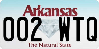 AR license plate 002WTQ