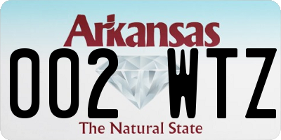 AR license plate 002WTZ