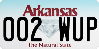 AR license plate 002WUP