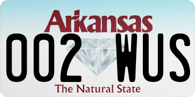 AR license plate 002WUS