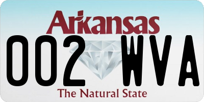 AR license plate 002WVA