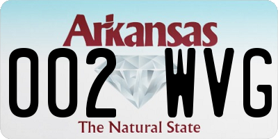 AR license plate 002WVG