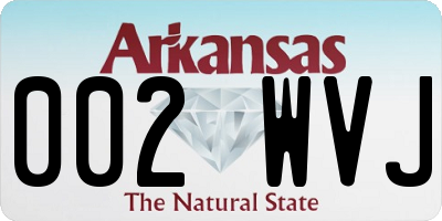AR license plate 002WVJ