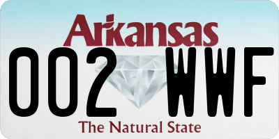 AR license plate 002WWF