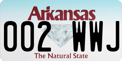 AR license plate 002WWJ