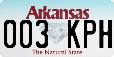 AR license plate 003KPH