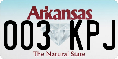 AR license plate 003KPJ