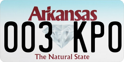 AR license plate 003KPO