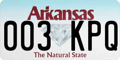 AR license plate 003KPQ