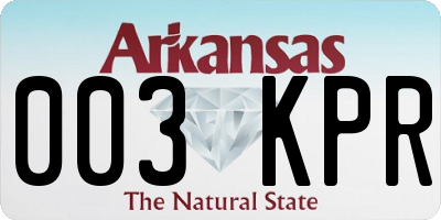 AR license plate 003KPR