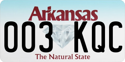 AR license plate 003KQC