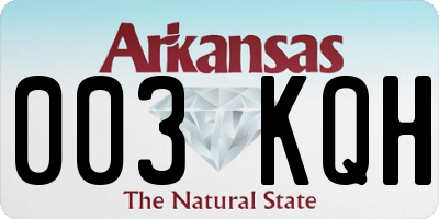 AR license plate 003KQH