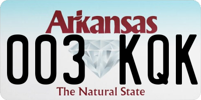 AR license plate 003KQK