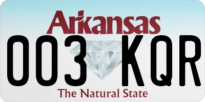 AR license plate 003KQR