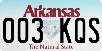 AR license plate 003KQS
