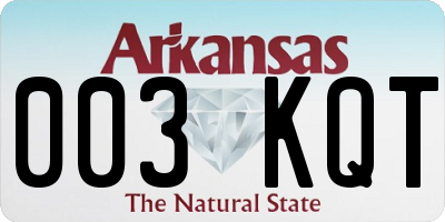 AR license plate 003KQT