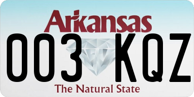 AR license plate 003KQZ