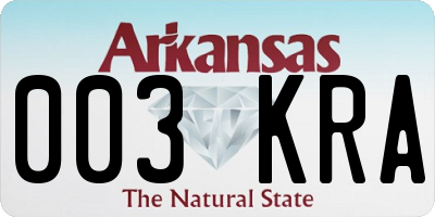 AR license plate 003KRA