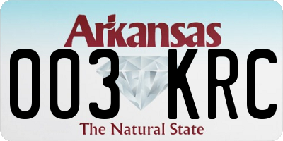 AR license plate 003KRC