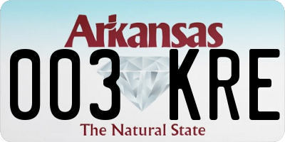 AR license plate 003KRE