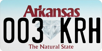 AR license plate 003KRH