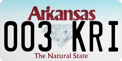 AR license plate 003KRI