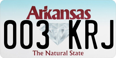 AR license plate 003KRJ