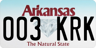 AR license plate 003KRK