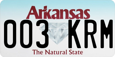 AR license plate 003KRM