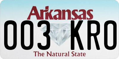 AR license plate 003KRO