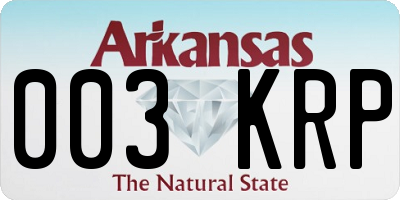 AR license plate 003KRP