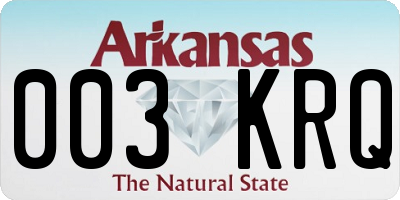 AR license plate 003KRQ