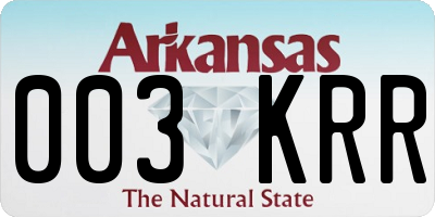 AR license plate 003KRR