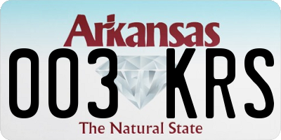 AR license plate 003KRS