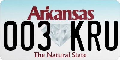 AR license plate 003KRU